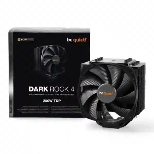 Be Quiet! BK021 Dark Rock 4 Heatsink & Fan, Intel & AMD, Silent Wings Fan, 200W TDP